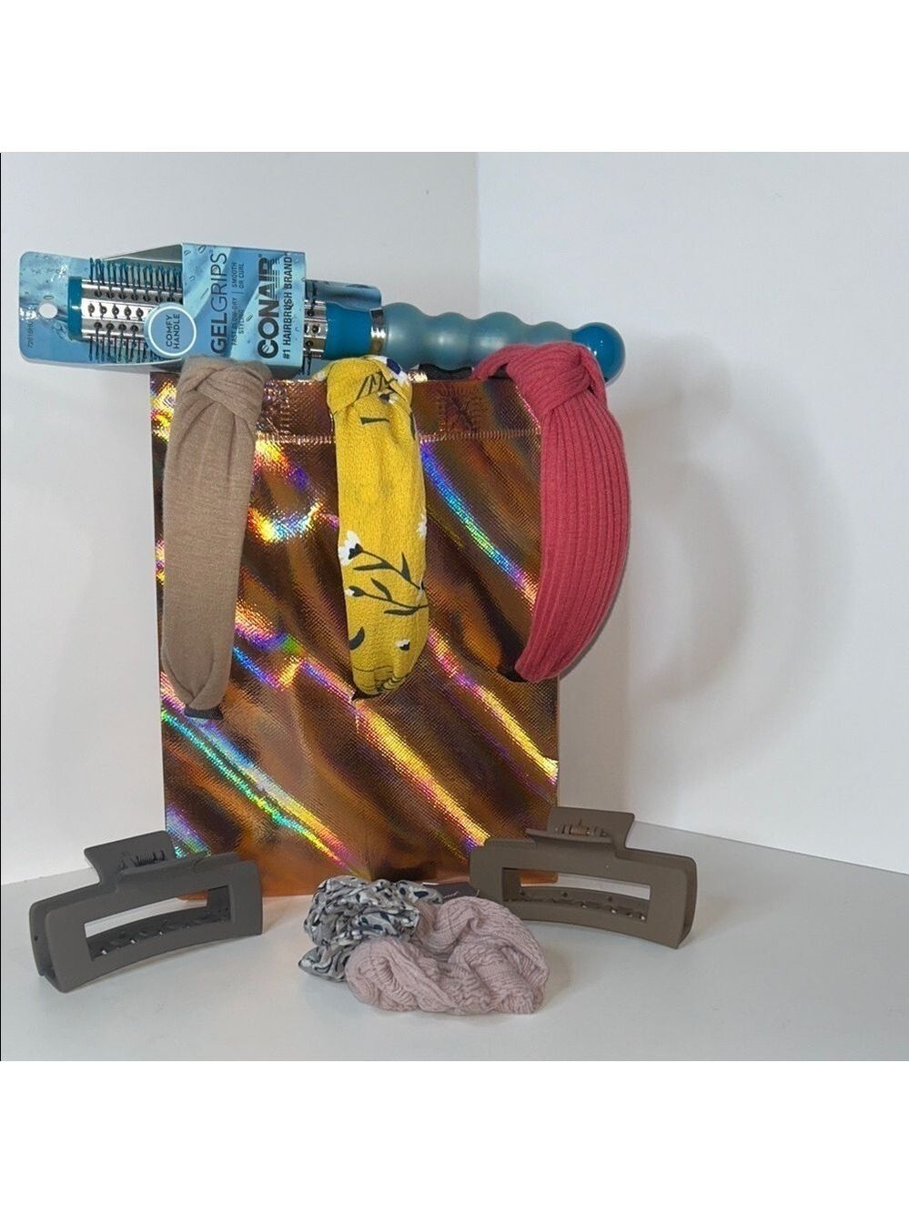 Holographic Bag w/ Hair Accessory Bundle NWT & NWOT